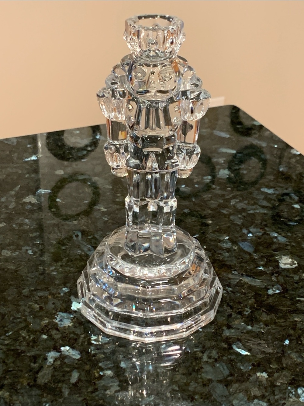 Vintage Princess House #849 Lead Crystal Nutcracker Soldier Taper Candle Holder